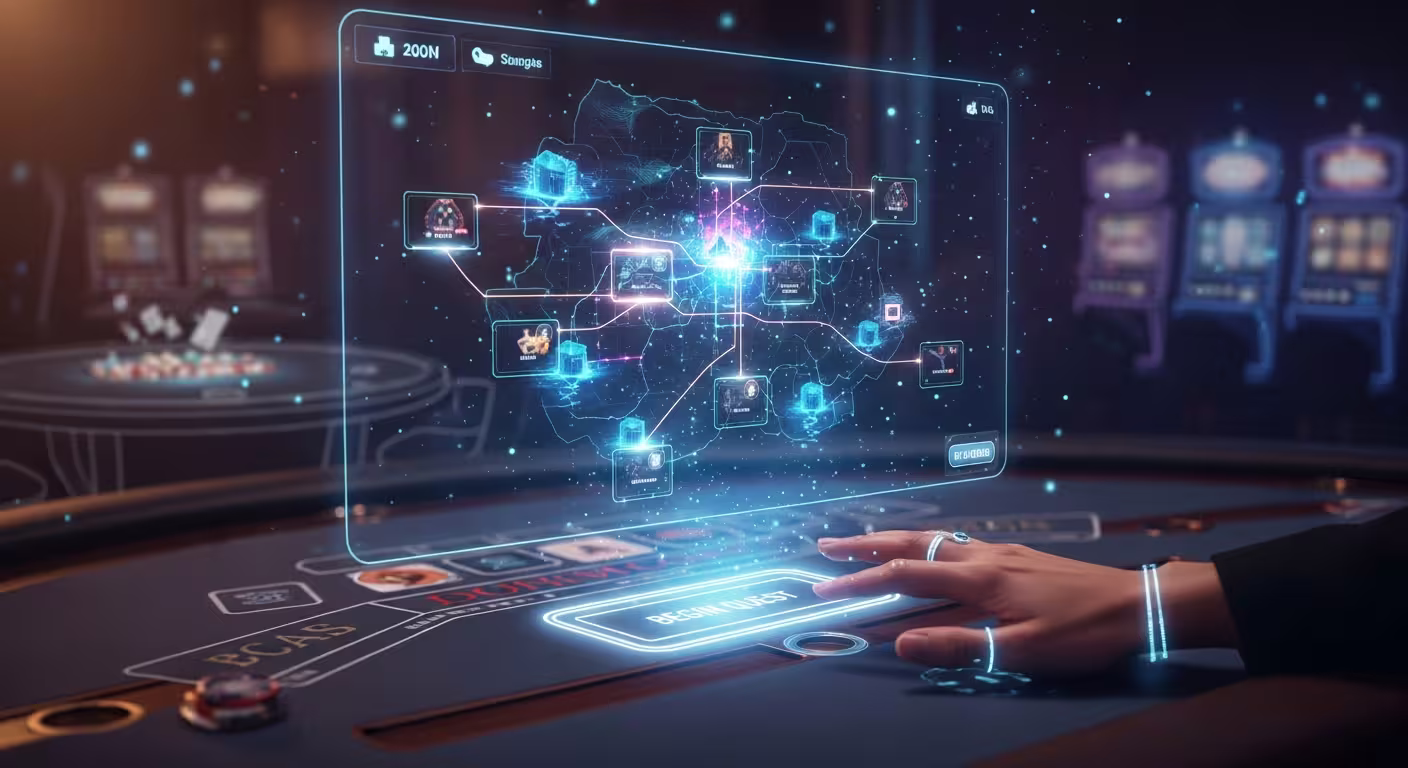 Immersive digitale Casino-Umgebung, in der Spielelemente Teil einer sich entfaltenden persönlichen Geschichte werden